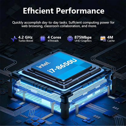 14.1" HD Laptop Intel  i7-8650U 32GB RAM 512GB 2TB SSD 5000mAh Battery Windows 11 Pro WiFi 6 Ultra Thin Business Gaming Notebook
