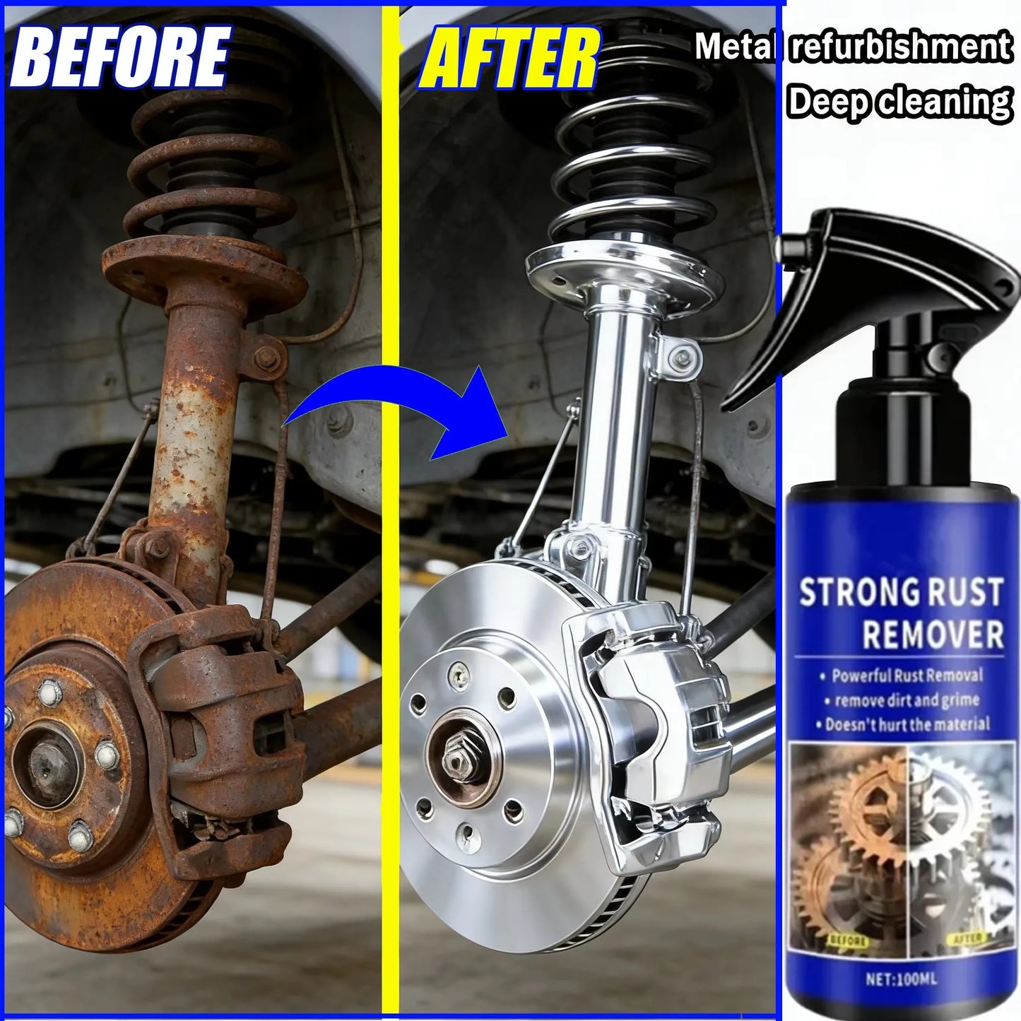 Automotive Rust Remover Spray for Metal & Exhaust Pipes