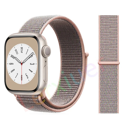 Nylon Loop Strap for Apple Watch Band 46mm 44mm 40mm 42mm 45mm 41mm 49mm 44 mm Bracelet iWatch Series Ultra 2 11 10 9 SE 7 6 5 4