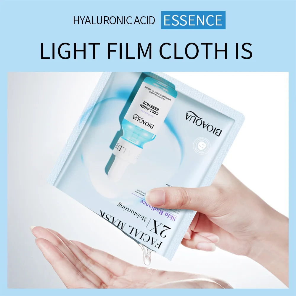 BIOAQUA Centella Collagen Face Mask (20pcs) – Hydrating & Refreshing Sheet Masks with Hyaluronic Acid