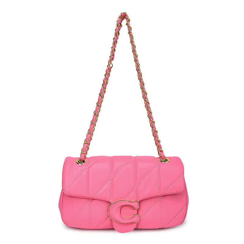 Quilted Stitch Chain Shoulder Crossbody Top Handle Bag Women Fashion Trendy Hobo Handbag Hot Selling