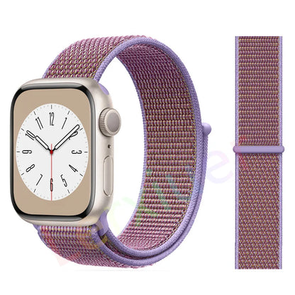 Nylon Loop Strap for Apple Watch Band 46mm 44mm 40mm 42mm 45mm 41mm 49mm 44 mm Bracelet iWatch Series Ultra 2 11 10 9 SE 7 6 5 4
