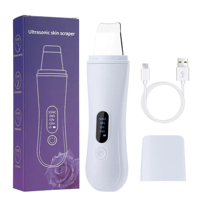 Ultrasonic Skin Scrubber – 4 Mode Facial Deep Cleansing & Lifting Device