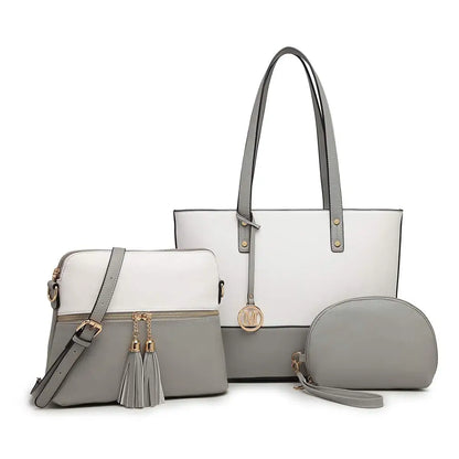 Miss Lulu 3PCS Women’s Handbag Set – Large Tote, Shoulder Bag & Briefcase