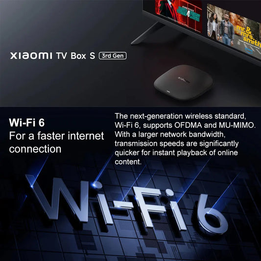 New Xiaomi TV Box S 3rd Gen,Google TV 4K UHD Media Player,Dolby Vision HDR10+ Smart Android TV Box, Google Assistant Set-Top Box