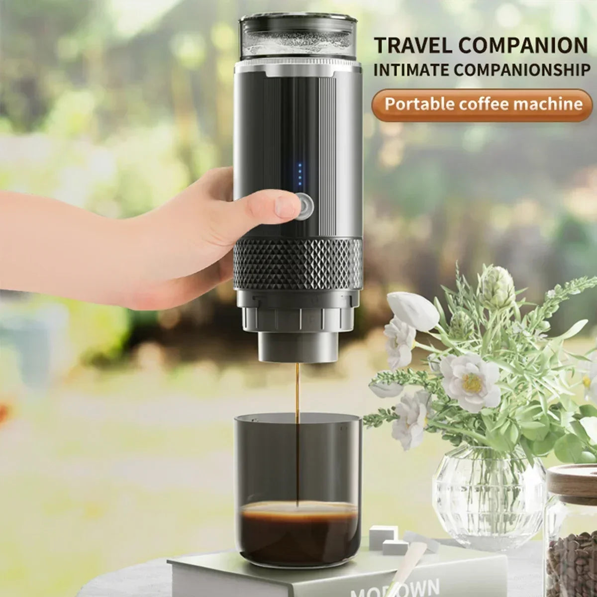 TINSOL Portable Coffee Maker Electric Capsule Grind Coffee Brewer is suitable for ground coffee and KCUP Capsule coffee capsules