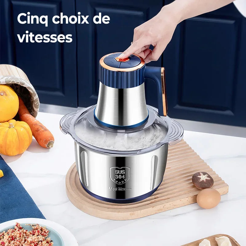 Electric Meat Grinder & Food Chopper 5L – Stainless Steel Multifunction Kitchen Processor
