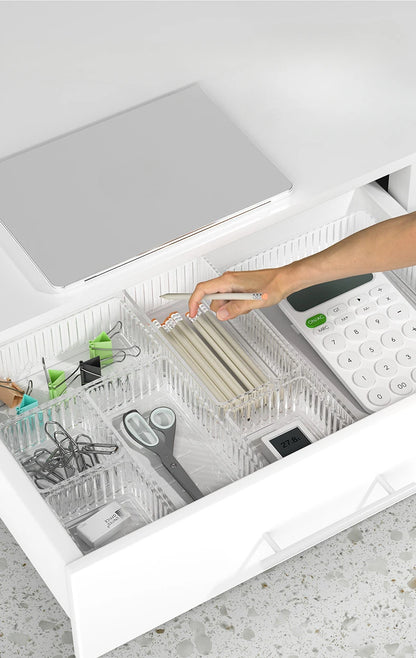 Unlimited Desk Drawer Organizers Set Plastic Bathroom Storage Makeup Organizer Clear Transparent Storage Box Bins Kitchen Gadget