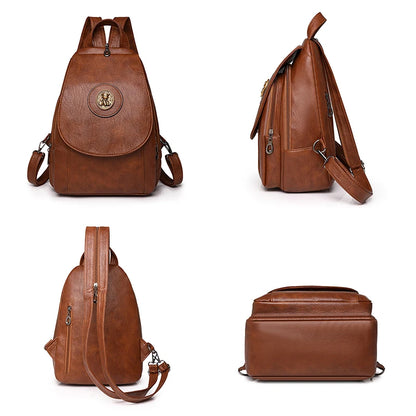 2024 Luxury Leather Large Capacity Backpack – Fashion Designer Travel & Book Bag