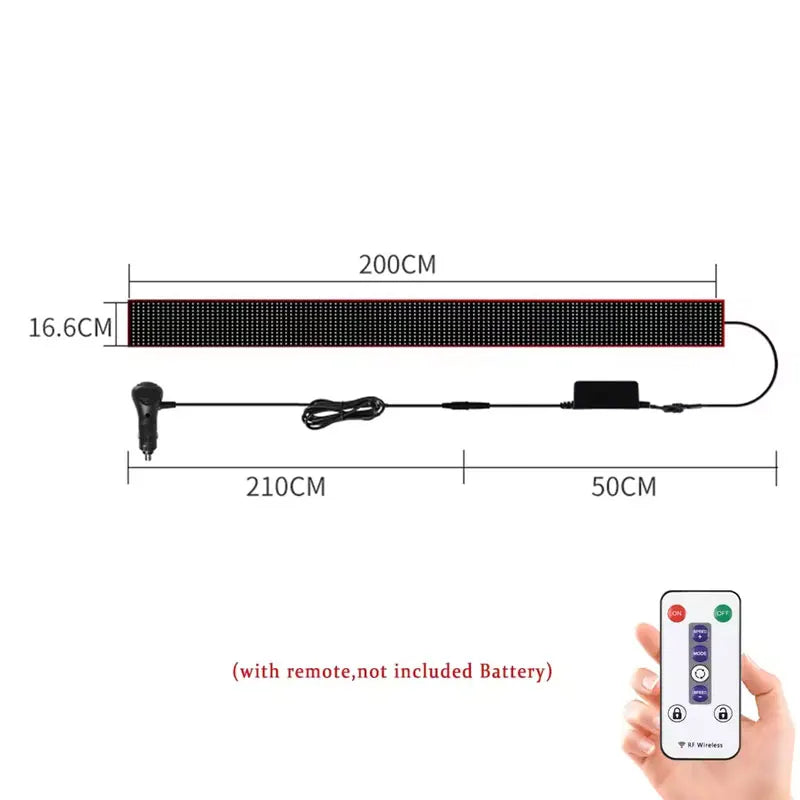 Devil Eye LED Pixel Panel Light – Remote Control Scrolling Display for Car & Truck 12V/24V