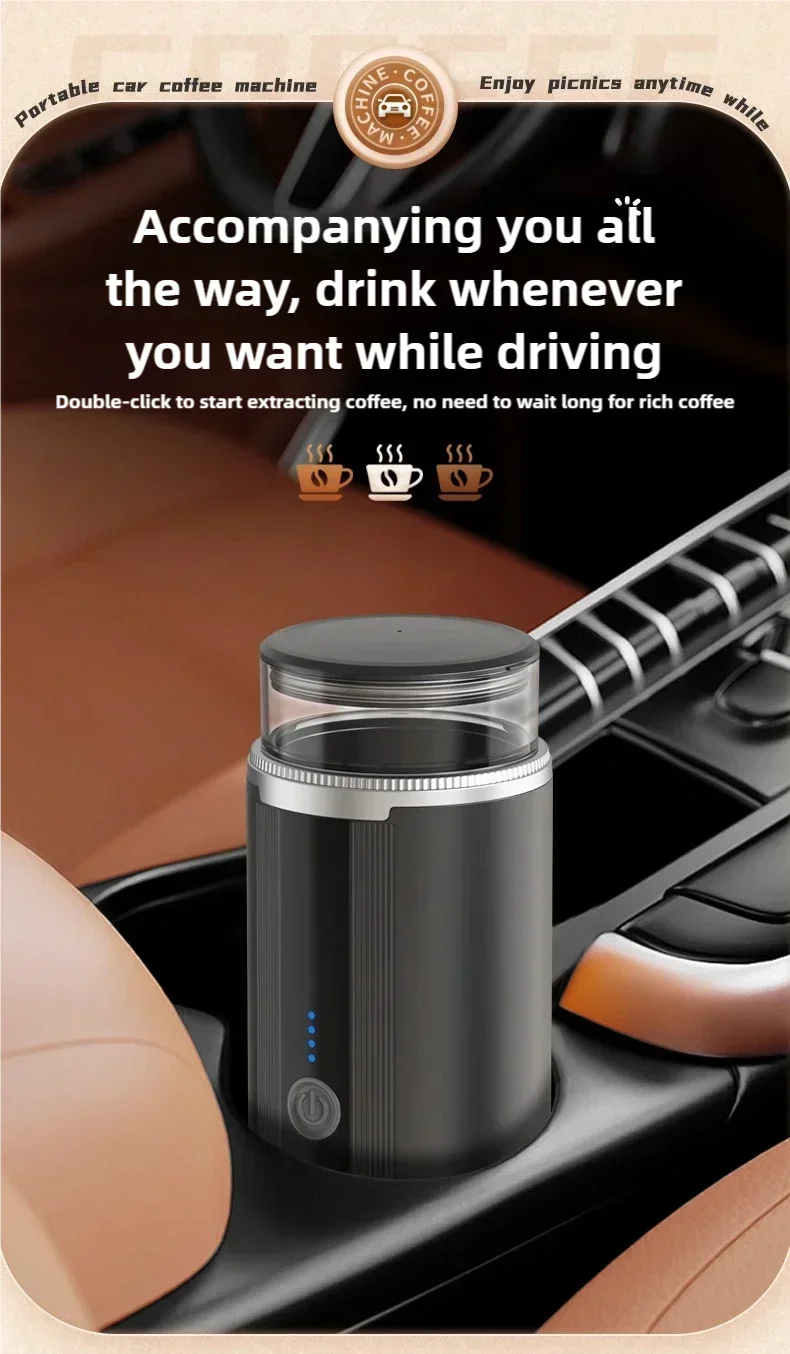 TINSOL Portable Coffee Maker Electric Capsule Grind Coffee Brewer is suitable for ground coffee and KCUP Capsule coffee capsules