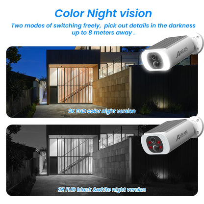 ANRAN Solar WiFi Security Camera – 3MP Outdoor Wireless CCTV (2–3 Pack)