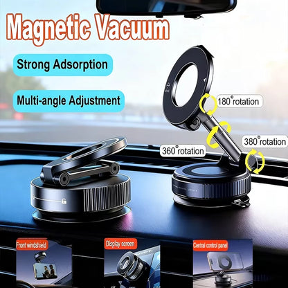 MagSafe Car Phone Holder – Magnetic Suction Cup Mount with 360° Rotation & Foldable Design