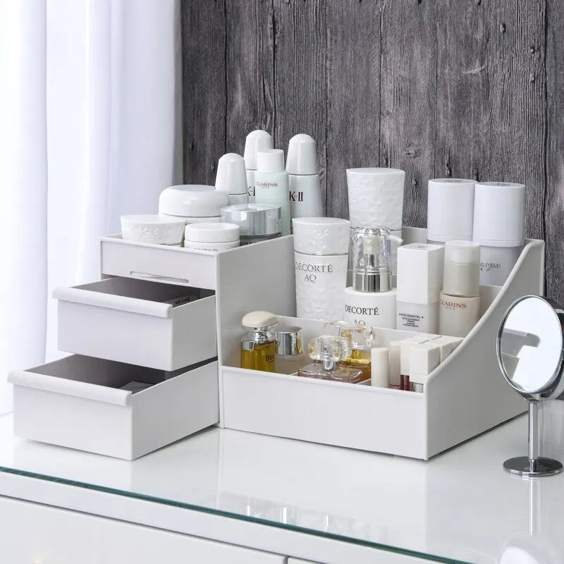 White Drawer Makeup Storage Box – Desktop Cosmetics Organizer