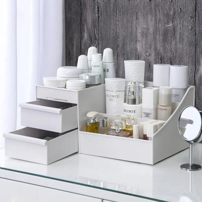White Drawer Makeup Storage Box – Desktop Cosmetics Organizer