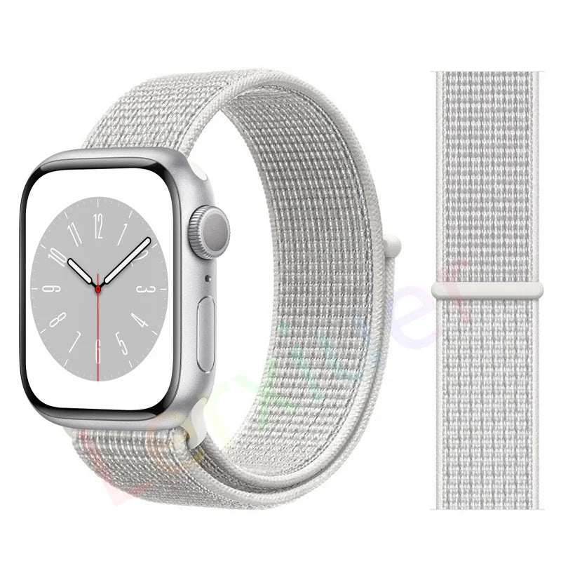 Nylon Loop Strap for Apple Watch Band 46mm 44mm 40mm 42mm 45mm 41mm 49mm 44 mm Bracelet iWatch Series Ultra 2 11 10 9 SE 7 6 5 4