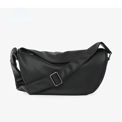 Genuine Leather Crossbody Saddle Bag – Luxury Cowhide Large Capacity Shoulder Handbag