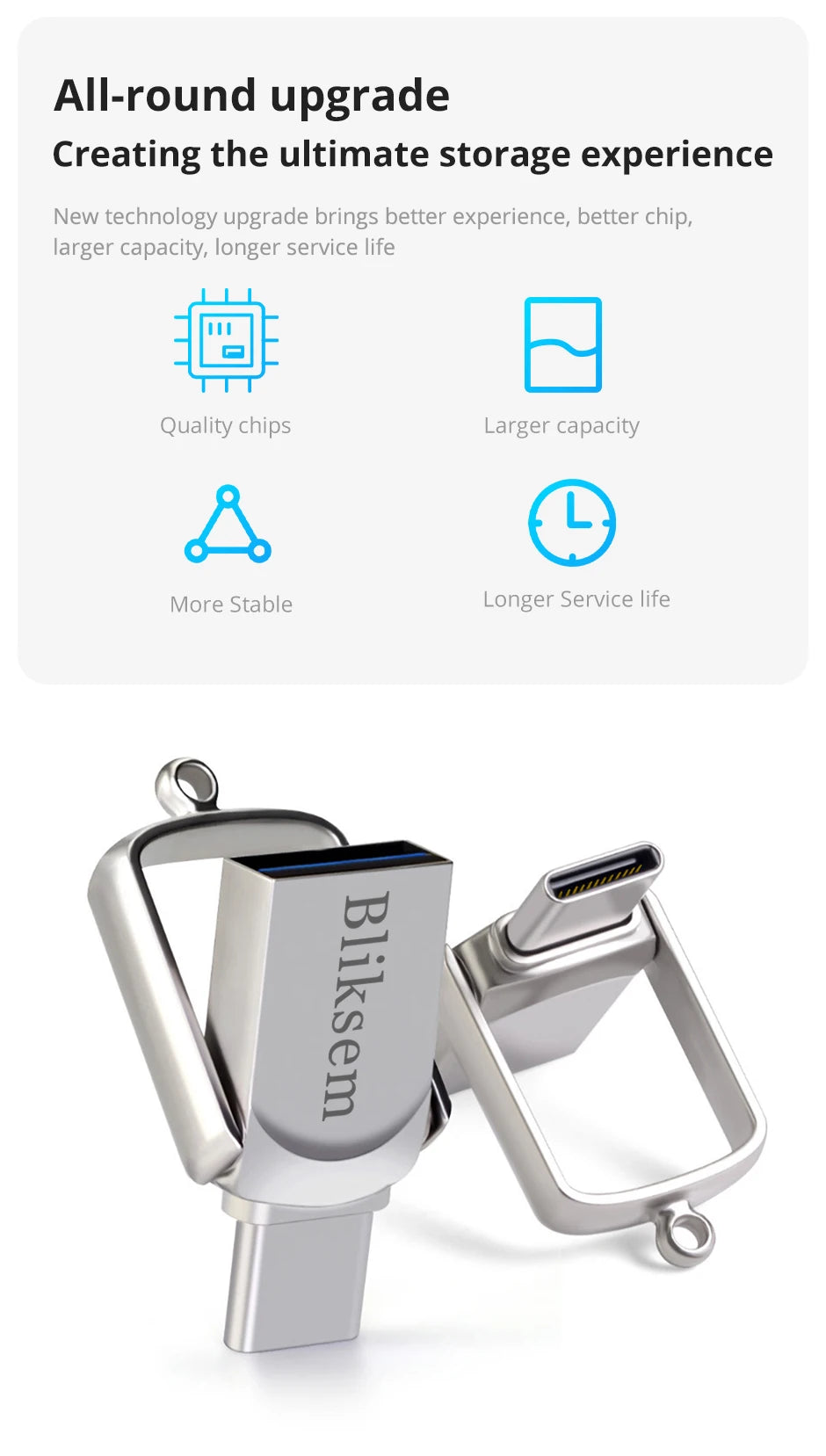 Bliksem 2-in-1 USB Flash Drive – Type-C & USB Storage (32GB/64GB/128GB)