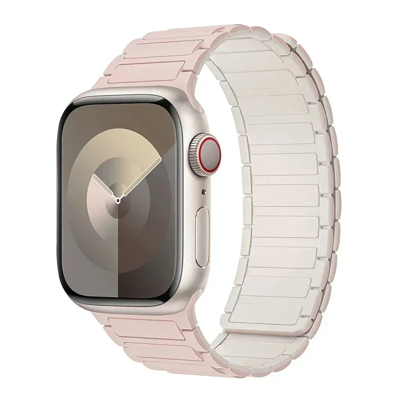 Magnetic Silicone Loop Band for Apple Watch – Adjustable Strap for Series 9/8/7/6/5/4/3/SE/Ultra