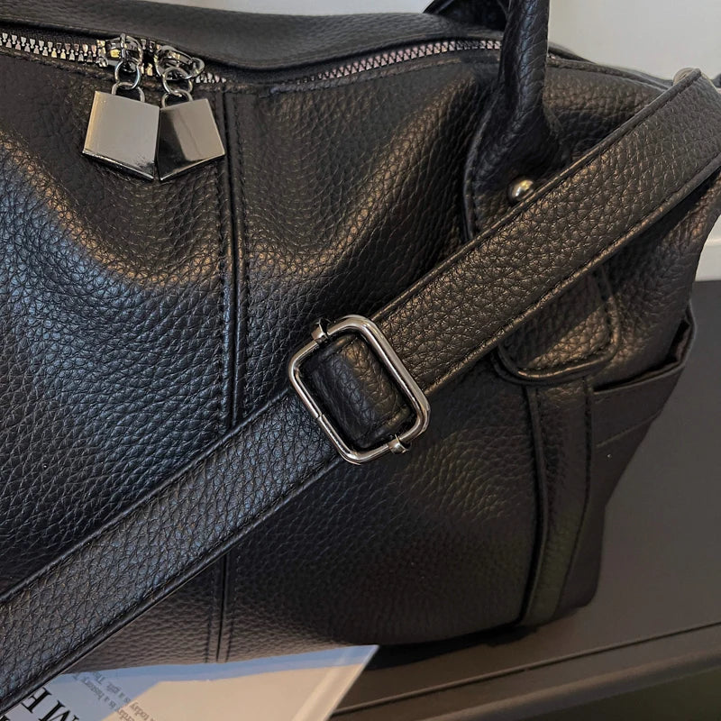 Luxury Women Shoulder Bag Soft Leather Retro Solid Color Crossbody Bags Large Capacity Handbags Fashion Travel Commuter Tote Sac