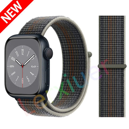Nylon Loop Strap for Apple Watch Band 46mm 44mm 40mm 42mm 45mm 41mm 49mm 44 mm Bracelet iWatch Series Ultra 2 11 10 9 SE 7 6 5 4