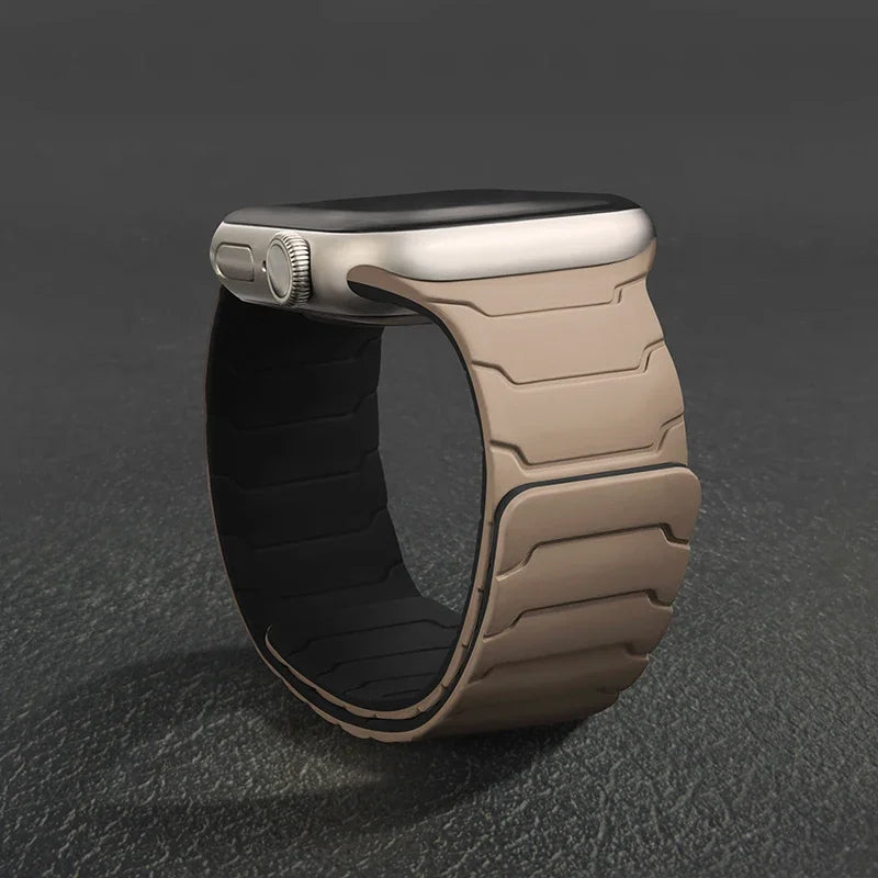 Magnetic Silicone Strap for Apple Watch – Adjustable Band (38–49mm, Ultra & Series Compatible)