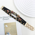 Retro Leather Metal Bracelet Strap for Apple Watch — Ultra/Series 10/9/SE/7/6/5/4 · 49/46/45/44/42/41/40mm