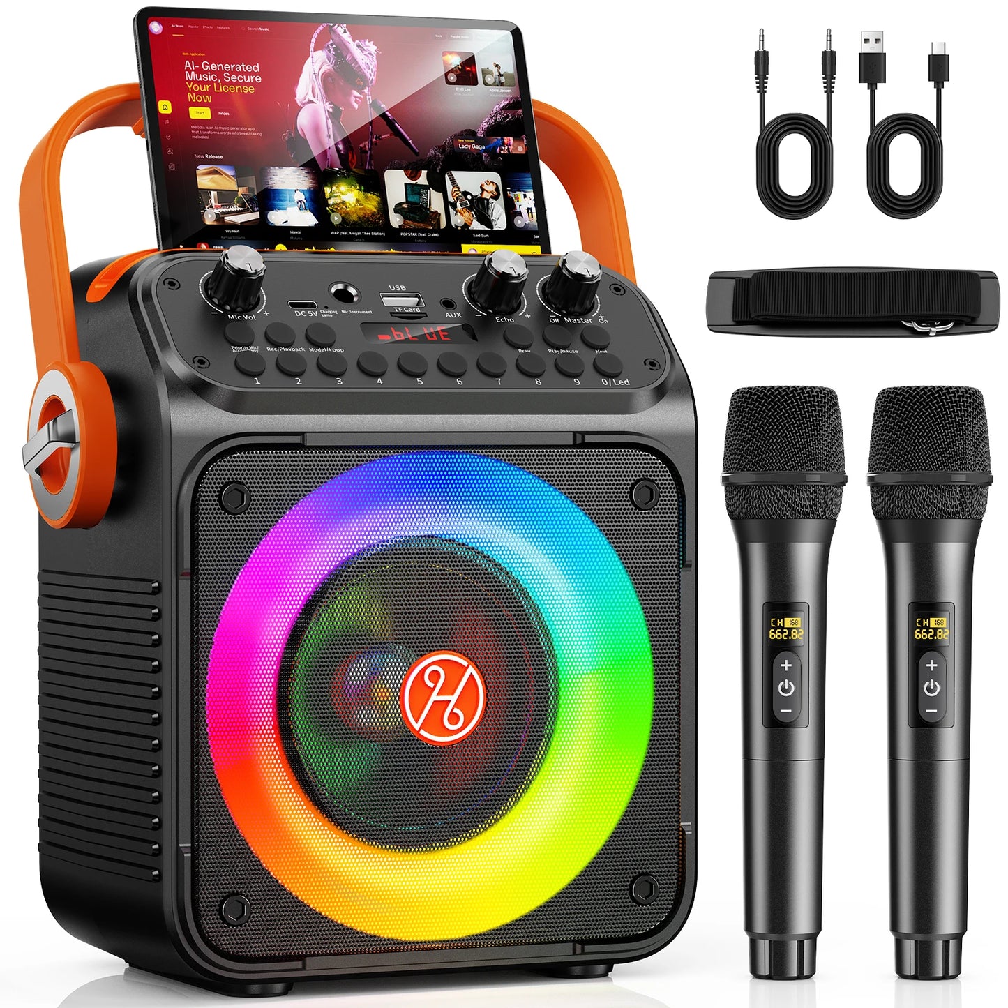 FanFun Karaoke Set – Bluetooth Speaker with 2 Wireless Microphones
