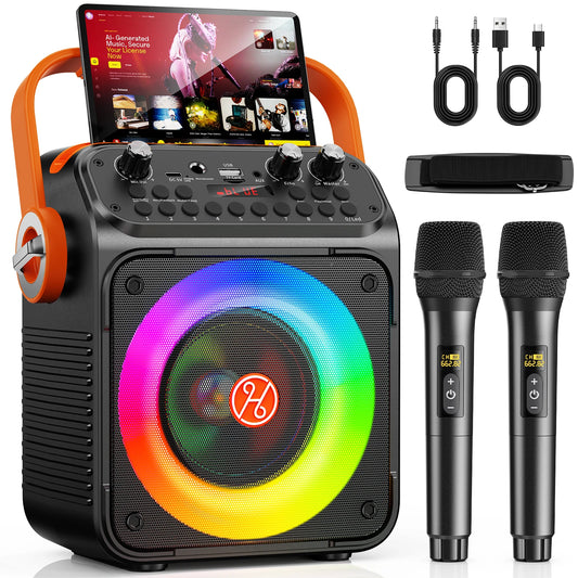 FanFun Karaoke Set – Bluetooth Speaker with 2 Wireless Microphones