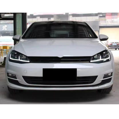 LED Headlights for Volkswagen VW Golf 7 Golf MK VII 2013-2017 TSI TDI Pair Blackout Front Lamps Assembly [Not Fit GTI GTE GTD]