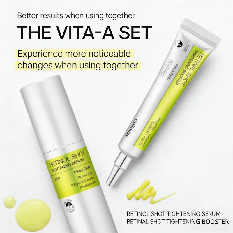 Korean Skin Care The Vita-A Retinal Shot Tightening Booster Set,Anti Aging Eye Cream Repair Face Serum Brightening,Firming Skin