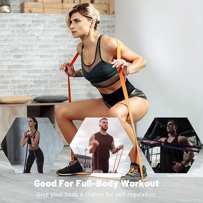 Resistance Band for Full Body Exercise Home Gym Training Strength Training Yoga Pilates Men Women Fitness Equipment
