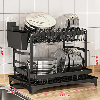 Kitchen bowl rack drain rack Double-layer Tableware Drain Rack Chopsticks Water Cup Cutting Board Kitchen Storage Rack