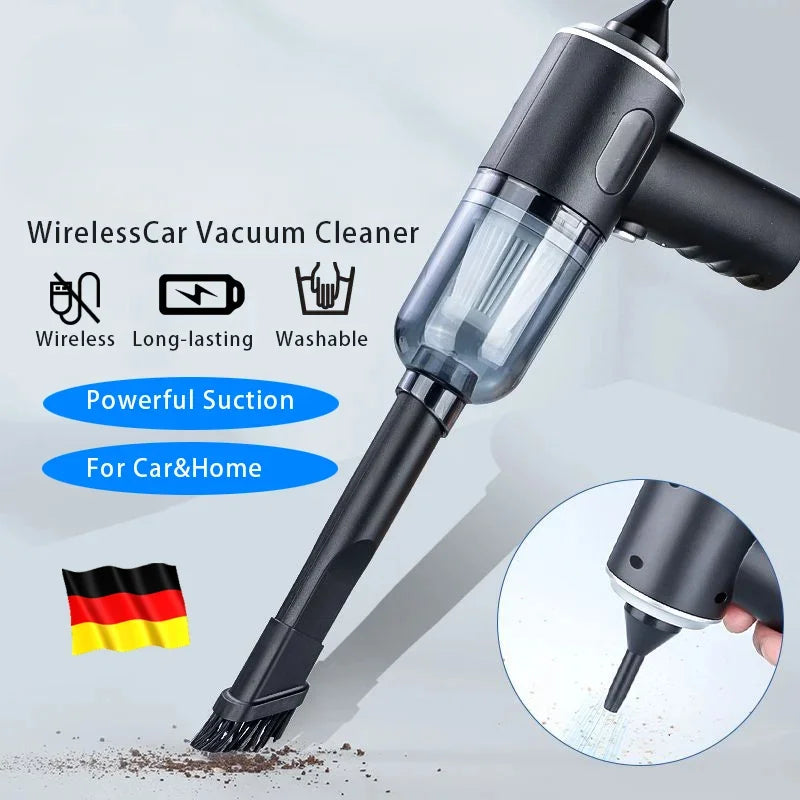 9000Pa Wireless Car Vacuum Cleaner – USB Rechargeable Mini Wet & Dry Cleaner