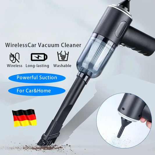 9000Pa Wireless Car Vacuum Cleaner – USB Rechargeable Mini Wet & Dry Cleaner