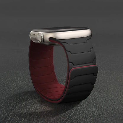 Magnetic Silicone Strap for Apple Watch – Adjustable Band (38–49mm, Ultra & Series Compatible)