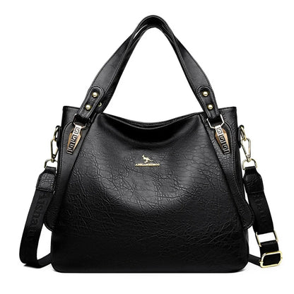 Genuine Soft Leather Women’s Handbag – Large Capacity Top Handle Shoulder & Crossbody Bag