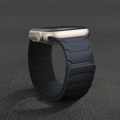 Magnetic Silicone Strap for Apple Watch – Adjustable Band (38–49mm, Ultra & Series Compatible)