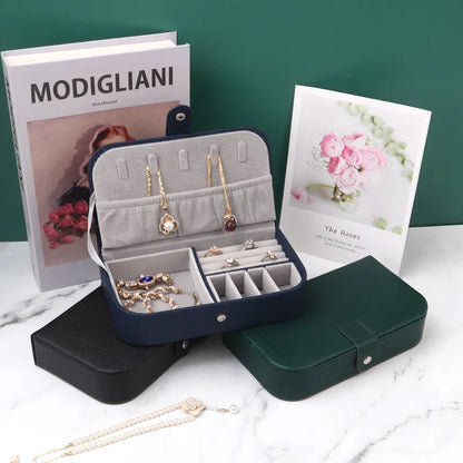 Portable Jewelry Box – Travel Organizer Case with Soft Chenille Interior