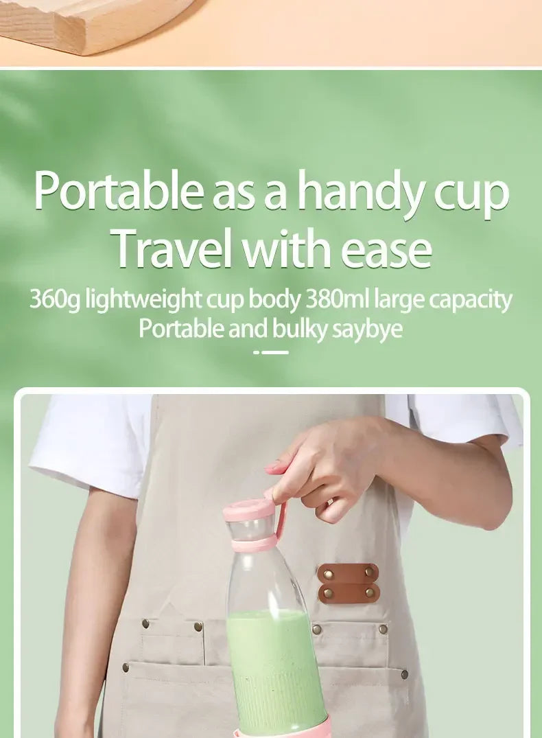 Portable Electric Juicer Cup – USB Mini Blender with 6 Blades for Smoothies & Milkshakes