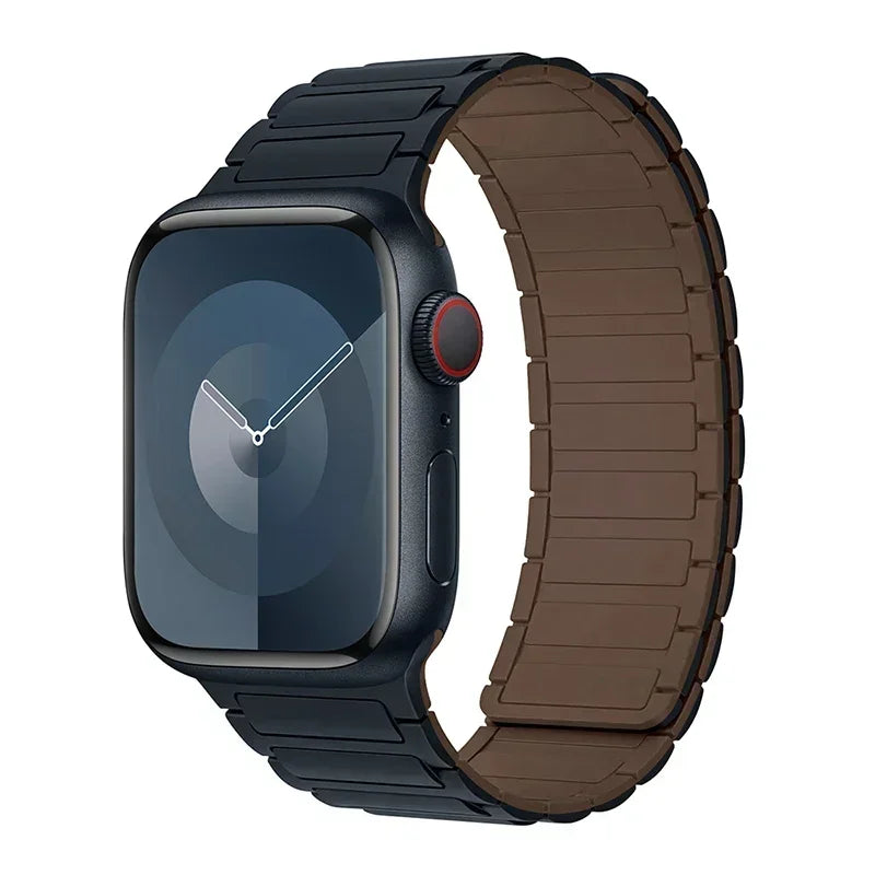 Magnetic Silicone Loop Band for Apple Watch – Adjustable Strap for Series 9/8/7/6/5/4/3/SE/Ultra