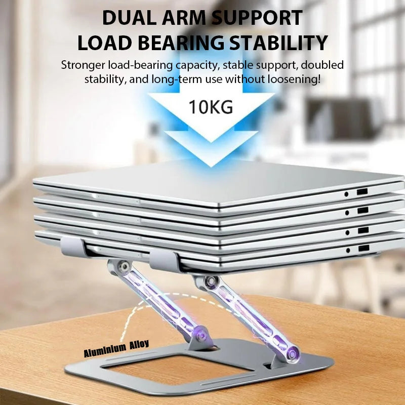 XMSJ Laptop Stand Adjustable Carbon Steel Notebook Tablet Stand Up to 17 Inch Macbook Laptop Portable Foldable Cooling Holder