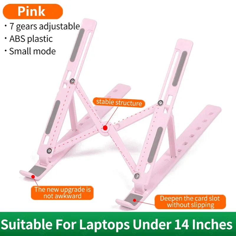 Adjustable Laptop Stand – Foldable Portable Holder for Notebook, MacBook & Tablets