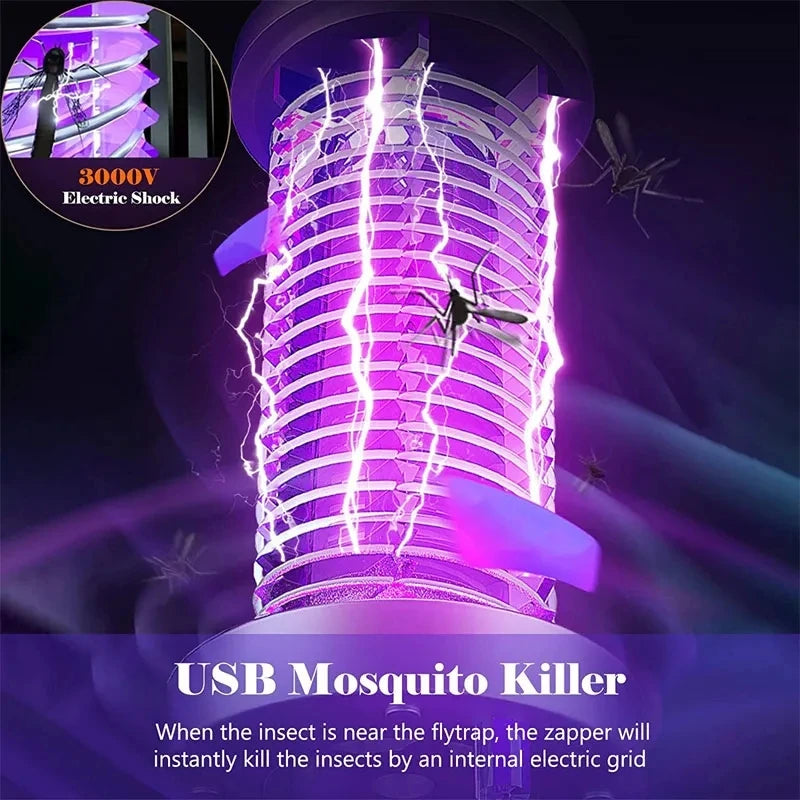 Mosquito Killer Lamp Insect Repellent Radiation Less Mute Electric Insect Trap Usb Charging Outdoor Mosquito Killer Repellent