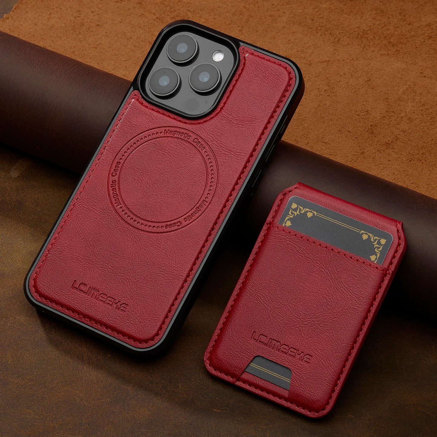 2-in-1 Detachable Leather Case with Card Pocket – iPhone 16/15/14/13/12/11 & More
