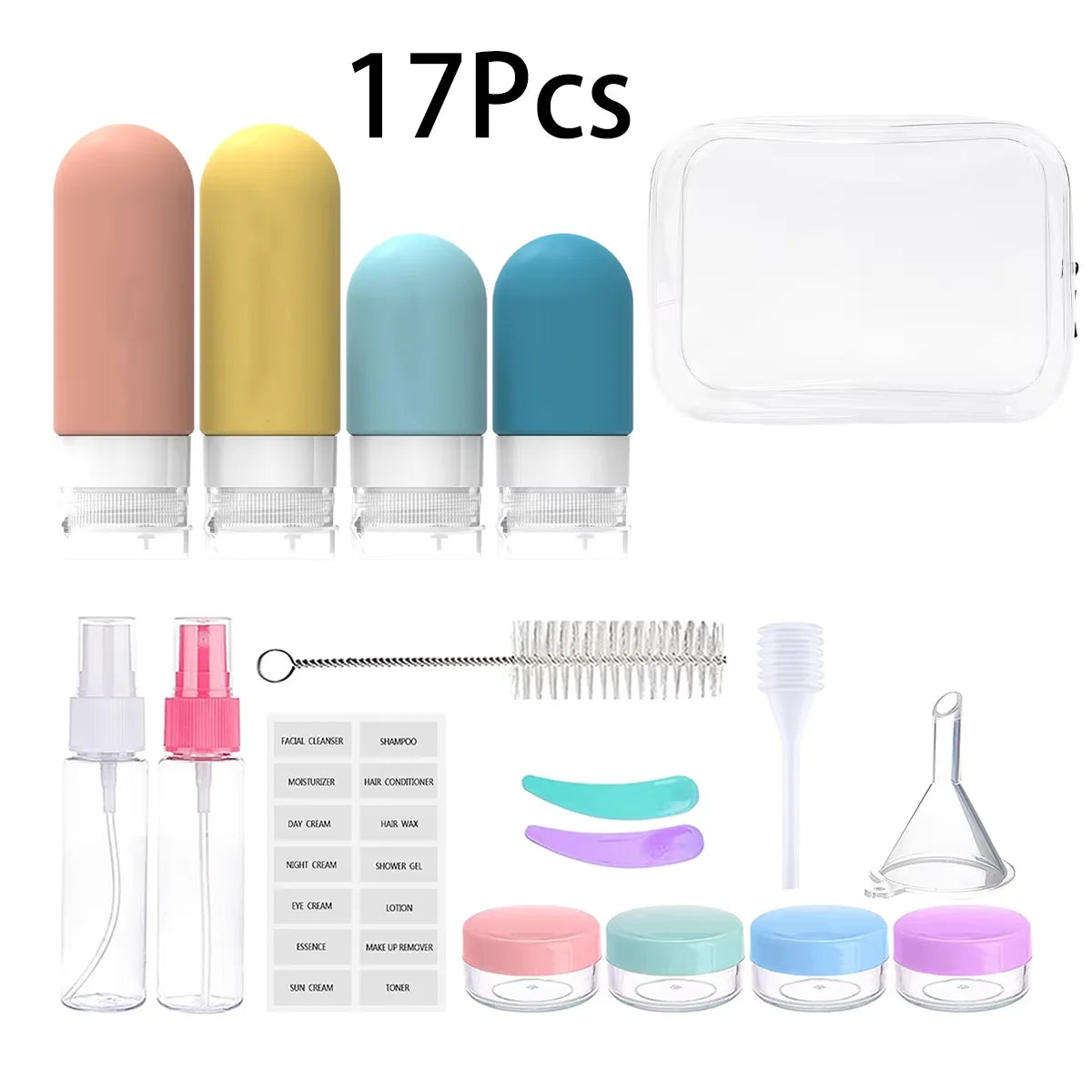 16PCS Leak-Proof Travel Bottle Set – TSA Approved Silicone Toiletry Containers