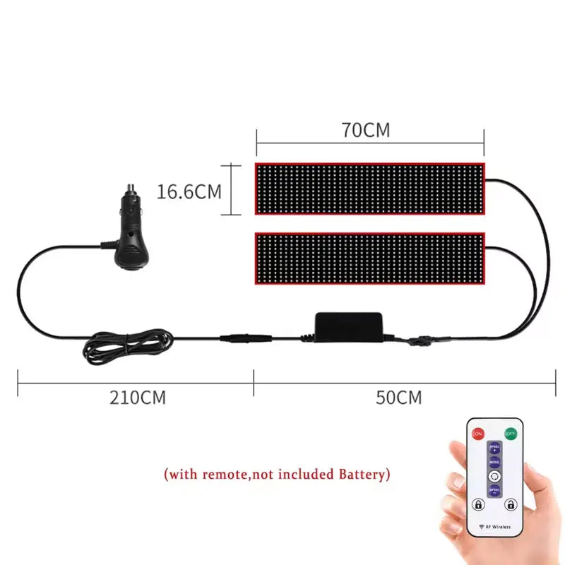 Devil Eye LED Pixel Panel Light – Remote Control Scrolling Display for Car & Truck 12V/24V