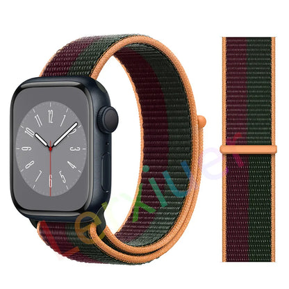 Nylon Loop Strap for Apple Watch Band 46mm 44mm 40mm 42mm 45mm 41mm 49mm 44 mm Bracelet iWatch Series Ultra 2 11 10 9 SE 7 6 5 4