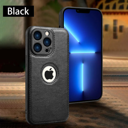 High Quality PU Leather Case for Apple iPhone 17 Pro Max 11 12 13 14 15 16 Plus Logo View Luxury Business Mobile Phone Cover