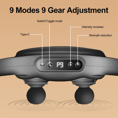 Six-Heads High Frequency Fascia Gun for Back Waist Shoulder Muscle Relaxation and Fitness Massage Gun 9 Modes Full Body Massager